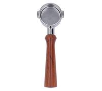 Respicefinem Bottomless Portafilter 51mm 2 Ears Stainless Steel Handle with Filter Basket for ECO310 F Type Brazilian Rosewood Italian Coffee Makers (F Rosewood)