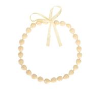 Respicefinem Brown Resin Nut Necklace With Ribbon Bow Hawaiian Design Good Luck Symbol Kukui Nut Lei Necklace Ideal For Graduation Gift Stand Out From The Crowd With This Delicate (Beige)