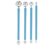 Respicefinem Cake Metal Ball Sculpting Tool Set 4 Pcs Professional Fondant Modeling Kit for Baking and Cake Decorating at Home