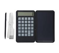 Respicefinem Calculator Writing Tablet Black LCD 12 Digits Display Chargeable Foldable Portable Handwriting Board for Office Study and Travel Use