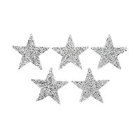 Respicefinem Cloth for 7×6×2 5 Pcs Star Iron On Patches 6Cm Silver Shiny Five Pointed Star Hot Adhesive Iron On Patches DIY Clothing