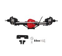 Respicefinem CNC Metal RC Car Front Portal Axle Set For Axial Scx10 1/10 RC Crawler Car Accessory Titanium Color High Strength Aluminum Alloy Shell Steel Internal Gear And Drive (Black)