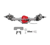 Respicefinem CNC Metal RC Car Front Portal Axle Set For Axial Scx10 1/10 RC Crawler Car Accessory Titanium Color High Strength Aluminum Alloy Shell Steel Internal Gear And Drive (You color)