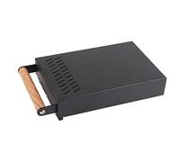 Respicefinem Coffee Knock Drawer Box Thickened Stainless Steel Coffee Ground Knock Container with Handle Black for Home Kitchen Office Rustproof and Durable Design with Removable