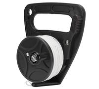 Respicefinem Diving Reels Dive Wreck Reel Dive Rope Reel Anchor Rope Reel Diving Accessory 46m White Nylon Line Finger Reel with Smooth Winding Mechanism for Cave Exile Wreck (Black Pulley)