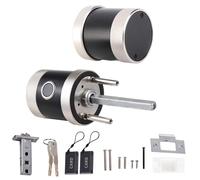 Respicefinem Fingerprint Door Knob 5 in 1 Unlock Smart Door Lock Keyless Entry Biometric Door Knob with Keypad Bluetooth for Tuya App Remote Control Password Fingerprint Access (Black Silver)