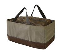 Respicefinem Firewood Log Carrier Large Wax Canvas Tote Bag High Capacity Firewood Bag for Fireplace and Outdoor Use Easy to Store and Carry Multiple Logs