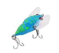 Respicefinem Fishing Bait Lure Snakehead Bass Killer Cicada Freshwater Bait with Bright Colors 2 Rubber Blades Loud Internal Rattle Strong Wire Construction 2 Sharp Treble Hooks