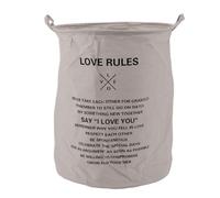 Respicefinem Foldable Laundry Basket Large Capacity Multifunctional Collapsible Storage Ideal for Bathroom Bedroom Home Made From Cotton Linen Fabric Measures (Love Rules)