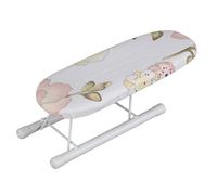 Respicefinem Foldable Space Saving Mini Ironing Board Ideal for Home and Travel Iron Sleeve Cuffs Collars with Premium Materials High Temperature Resistant and (Peony)