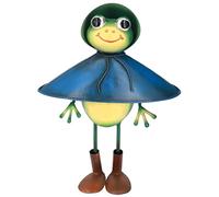 Respicefinem Frog Decor Cartoon Frog Sculpture Wrought Iron Animal Sculpture Spray Paint With Long Lasting Beauty For Garden Decoration
