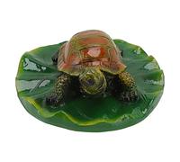 Respicefinem Garden Animals Statues Cute Vivid Synthetic Resin Outdoor Garden Animal Figurines For Patio Terrace Home Office Space Lotus Leaf Tortoise (Lotus Leaf Tortoise)
