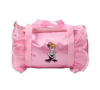 Respicefinem Girls Dance Duffel Bag Premium Synthetic Leather Pink Lace Design Ideal for Ballet Latin Class Travel Sleepover and More