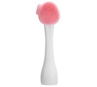 Respicefinem Handheld Silicone Face Cleaning Brush Green Double Head Knife Shape for Gentle Facial Cleansing and Mask Mixing Application (Pink and White Single Head)