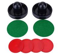 Respicefinem Ice Hockey Pusher Pucks Set Table Game Accessory Replacement with 2 Paddles and 4 Pucks Durable Plastic Construction for Standard Ice Hockey Tables Essential Goalies