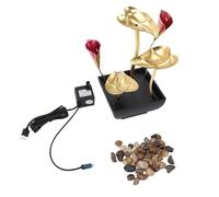 Respicefinem Indoor Water Fountain Premium Iron and Plastic Material Silent Pump Warm Lighting Design Easy to Use Adjustable Water Flow Ideal for Office Home Bedroom and Desk Decor