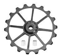 Respicefinem MEIJUN 18T Mountain Bike Ceramic Bearing Aluminum Alloy Rear Derailleur Pulley Wheel Black Sturdy Lightweight With Durable Ceramic Bearings Supports Various Speed (Black)