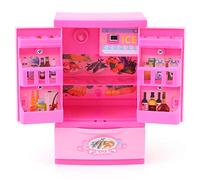 Respicefinem Mini Refrigerator Fridge Kids Children Role Play Educational Home Appliance Toy with Bright Vivid Colors ABS Plastic Safe and Durable Light Turns On When Doors Open