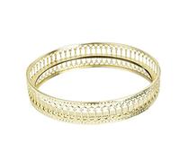 Respicefinem Mirror Tray Decorative Nordic Iron Art Gold Round Light Luxury Dressing Table Organizer With Vertical Grain Design Adds Elegance To Your Dressing T (Small vertical pattern)