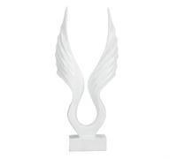 Respicefinem Modern Abstract Wing Sculpture Handcrafted Art Decor for Living Room Office Desk Shelf Stylish White Angelic Figurine Ornament (White )