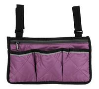 Respicefinem Multifunctional Navy Blue and Wine Red Wheelchair Side Hanging Bag Office Chair Storage Bag Armrest Pouch Organizer Made of Polyester Pongee with Light Line Design and (Purple)