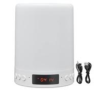 Respicefinem Night Light Bluetooth Speaker with 3-Speed Dimming Colorful Pattern Portable Wireless Bedside Music Table Lamp with Alarm Clock and Rechargeable Battery