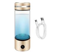 Respicefinem Portable Hydrogen Water Bottle Generator with SPE and PEM Technology Rechargeable Hydrogen Water Ionizer Machine for Home Travel Fitness Daily Drinking - 330ml (Gold)