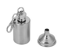 Respicefinem Portable Stainless Steel Wine Whiskey Flask Elegant And Durable For Outdoor Adventures And Social Gatherings 4 Oz Brushed Pot With Funnel (1 oz keychain pot + 1 funnel)