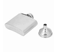 Respicefinem Portable Stainless Steel Wine Whiskey Flask Elegant And Durable For Outdoor Adventures And Social Gatherings 4 Oz Brushed Pot With Funnel (2 oz brushed pot + 1 funnel)