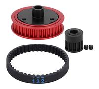 Respicefinem Premium RC Belt Gear Gearbox Belt Screw Set For Remote Control Car Modification Combination 5mm Fit For Axial SCX I II VS410 Black (Red)