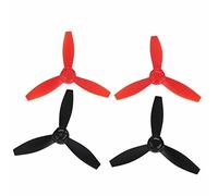 Respicefinem RC Airplane Propeller Replacement Accessory Fit for Bebop 2 Drone 4pcs Lightweight Propellers with Triangular Design for Enhanced Aerodynamic Efficiency and Easy (2 black 2 red)
