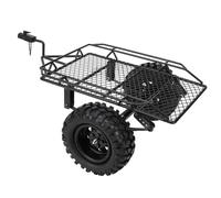Respicefinem RC Trailer Metal RC Bucket Trailer Simulation Trailing Car for D90 SCX10 CC01 1 10 DIY Parts Black Stylish Design Rubber + Metal Tires Perfect Size and Weight for 1