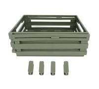 Respicefinem Retractable Storage Box PP Stackable Organizer Expandable Storage Bin for Home Office Bedroom Living Room Pantry Grey 30.5-51.5cm (Green)