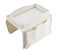 Respicefinem Sofa Armrest Hanging TV Remote Control Organizer Couch Storage Bag with Cup Holder Tray Ideal for Sofa Couch Armrest German Version Washabl (Beige)