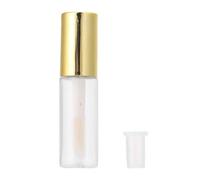 Respicefinem Transparent Mini Lip Gloss Tubes 1.2ml Refillable Containers with Brush for Travel Daily Use 45 Pack Gold