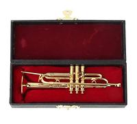 Respicefinem Trumpet Model Trumpet Ornaments 15. 0×6. 0×6. 0 Desktop Decoration Bass Musical Instrument Model Collection Trumpet Ornaments Craft Trumpet Ornament Dolls House