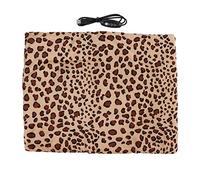 Respicefinem Washable Foldable USB Charging Heating Pad with 3 Temperature Settings for Cats and Dogs Keeps Your Furry Friends Warm at Home Size Approx 37 X 47cm 9w Power (Leopard Print)