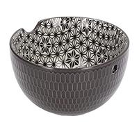 Respicefinem Yarn Bowl Holder Rustic Texture Ceramic Knitting Wool Storage for Winding and Organizing Yarn Balls - Elegant Black Decorative Tool for Crocheters and Knitters (Black)