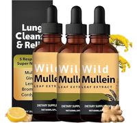 Respiclear Wild Mullein Drops, Natural Wild Mullein Leaf Extract for Cough Control & Lung Cleanse Support, Natural Formula, for Men & Women (3)