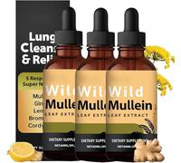 Respiclear Wild Mullein Drops, Natural Wild Mullein Leaf Extract for Cough Control & Lung Cleanse Support, Natural Formula, for Men & Women (3)