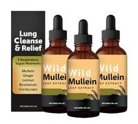 RespiClear Wild Mullein, RespiClear Wild Mullein Drops, New Maximum Potency Mullein Drops For Cough Control & Lung Rejuvenation (3PCS)