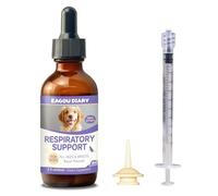 Respiratory support for Dogs with 1ML syringe feeder - Easy Breathing, Soothes Throat, Lysine, Mullein, Marshmallow, Platycodon, Vitamins, Herbal Formula Supplement, 60mL