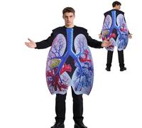 Respiratory System Costume - 79x82cm Children 105x108cm Adult Lung Role-Play Outfit, Polyester Anatomy Learning Suit | Classroom Science Demonstration, Educational Cosplay and Interactive Teaching