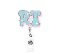 Respiratory Therapist Badge Reel Glitter Retractable Funny Respiratory Therapy Badge Reel with Clip Acrylic Rt Id Badge Holder Gifts for Rt Nurse Doctor Medical Work Hospital Coworker Accessories