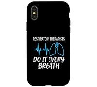 Respiratory Therapists Do It Every Breath EKG Lung Line Case for iPhone X/XS