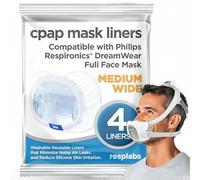 resplabs CPAP Mask Liners - Compatible with Philips Respironics DreamWear Full Face Masks - Reusable, Washable Comfort Covers - 4 Pack (Medium Wide)