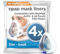 resplabs CPAP Mask Liners - Soft Breathable Reusable Fabric Cushion Liners Compatible with AirFit and AirTouch F20 Full Face CPAP Masks - Small - 4 Pack