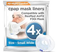 resplabs CPAP Mask Liners - Soft Breathable Reusable Fabric Cushion Liners Compatible with AirFit F30i Full Face CPAP Masks - Small Wide - 4 Pack