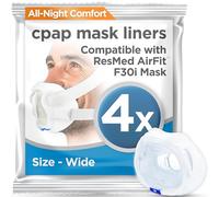 resplabs CPAP Mask Liners - Soft Breathable Reusable Fabric Cushion Liners Compatible with AirFit F30i Full Face CPAP Masks - Wide - 4 Pack
