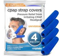 resplabs CPAP Strap Covers - Soft Reusable Fabric Strap Cushions Compatible with Most CPAP Headgear Straps - Designed to Reduce Red Marks and Improve Comfort - 4 Pack